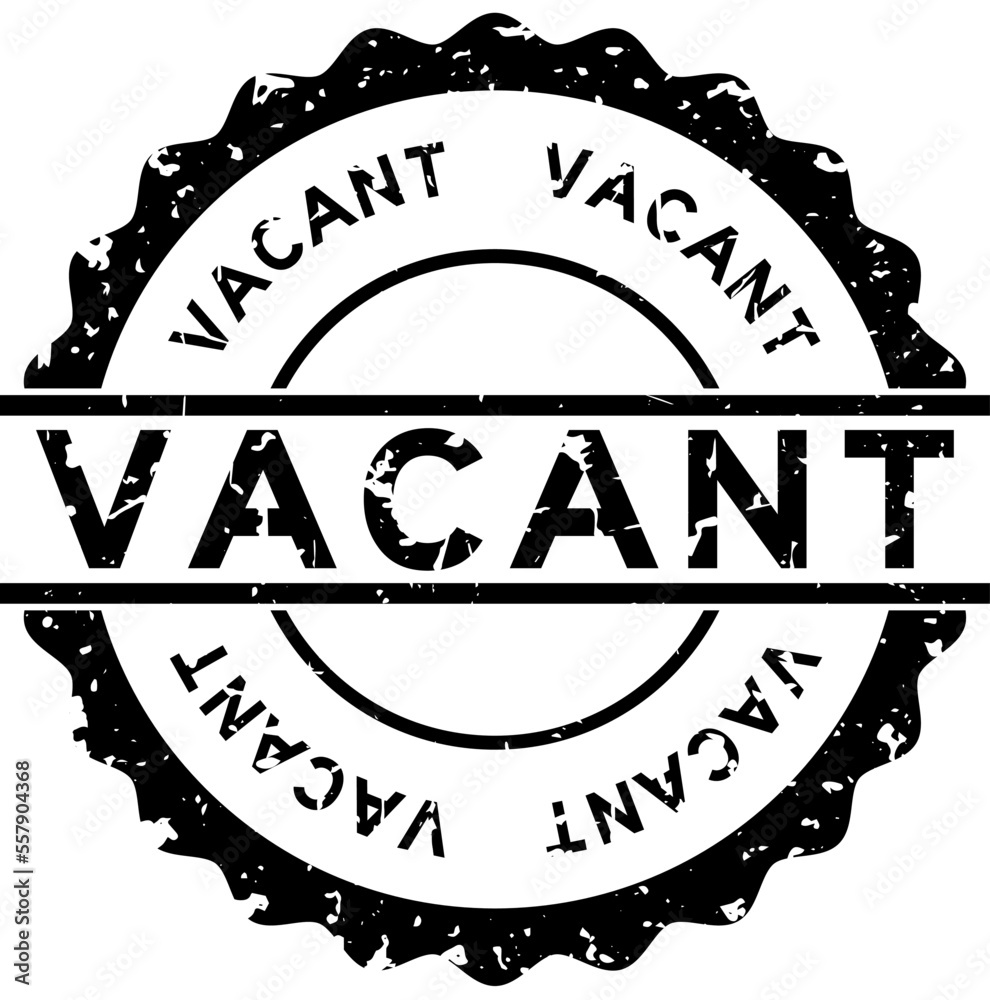 Sticker Grunge black vacant word round rubber seal stamp on white background