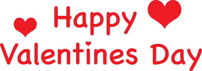 Happy Valentine's Day, a printing poster, highlighted on a white background. Vector illustration