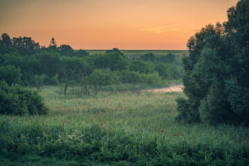 Sunrise on river