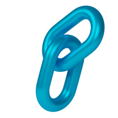 3D Link Chain Render Transparent Background