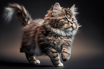 Fototapeta na wymiar Very cute cats overdark background generative ai