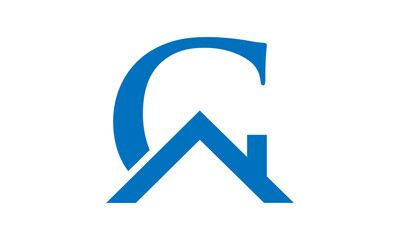 Real estate logo template. Letter G house logo