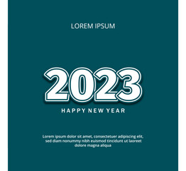 simple new year design with green background