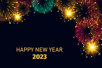 elegant premium 2023 new year greeting card design background.