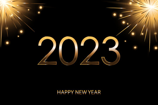 2023 new year grand celebration background with firework design vector illustration