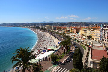 Obraz premium Plage de Nice, Sud de la France.