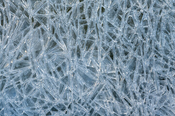 ice crystals on the river shot large