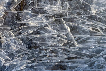 ice crystals on the river shot large