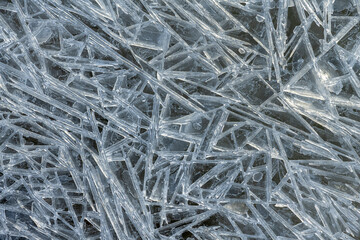 ice crystals on the river shot large	