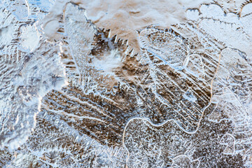 ice crystals on the river shot large	
