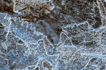 ice crystals on the river shot large