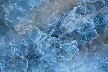 ice crystals on the river shot large