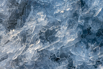 ice crystals on the river shot large