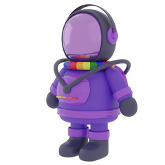 Astronaut cartoon model. 3D rendering