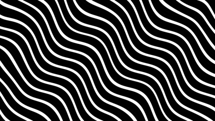 Zebra skin topographic backgrounds and textures with abstract art creations, random black and white waves line background - obrazy, fototapety, plakaty
