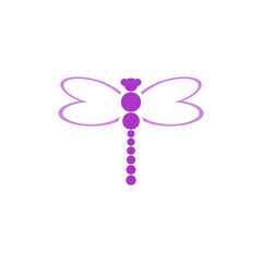 Beautiful logo icon dragonfly isolated on white background
