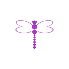 Beautiful logo icon dragonfly isolated on white background