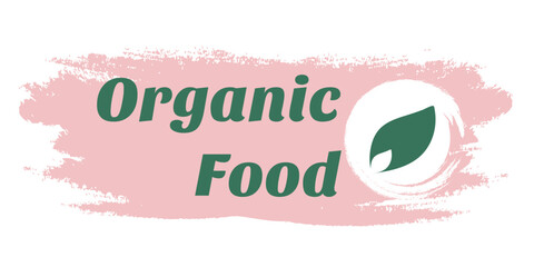 Organic eco natural bio vegan sticker label logo icon. Logo with a pattern of green leaves. Ecological products. Stickers of eco-friendly products. Vector illustration of vegan organic food icons