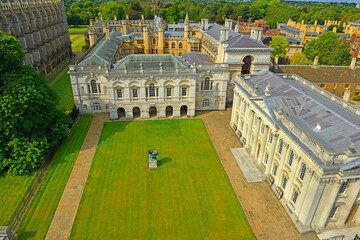 The historic center of Cambridge, England. The Old Schools and Senate House. Cambridge is a...