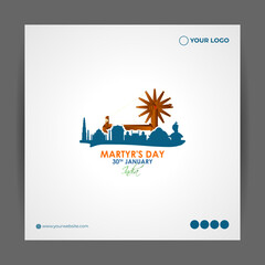 Vector illustration for patriotic concept banner for Indian Martyr's Day 30 January