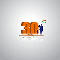 Vector illustration for patriotic concept banner for Indian Martyr's Day 30 January