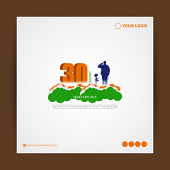 Vector illustration for patriotic concept banner for Indian Martyr's Day 30 January