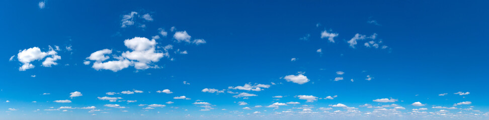 Panorama Blue sky and white clouds. Bfluffy cloud in the blue sky background