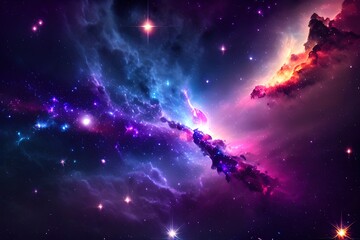 Colorful night sky space. nebula and galaxies in space. astronomy concept background - obrazy, fototapety, plakaty