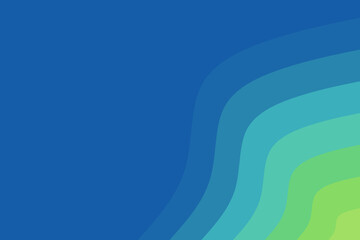 wavy abstract background with fresh soft green to dark blue layered gradient