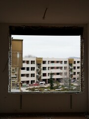 Abandoned building from the interior window