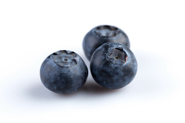 Blueberries on white background