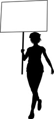 Protest Rally March Picket Sign Silhouette Person