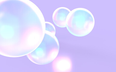 虹色に輝くパールのフォトリアル3Dイラストレーション