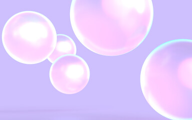 虹色に輝くパールのフォトリアル3Dイラストレーション