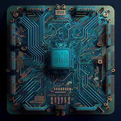 Computer circuit board with electronic, generative ai