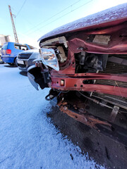 Fototapeta premium Front of an accident car
