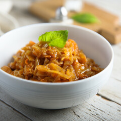 Homemade spicy cabbage stew