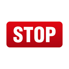 Red Stop Button on Transparent Background