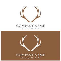 deer antler simple luxury icon vector illustration template design