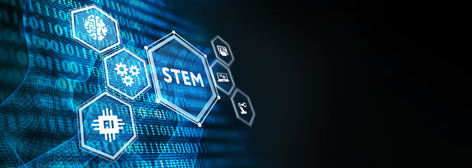 Science, technology, engineering and math. STEM concept. Business, Technology, Internet and network concept. 3d illustration