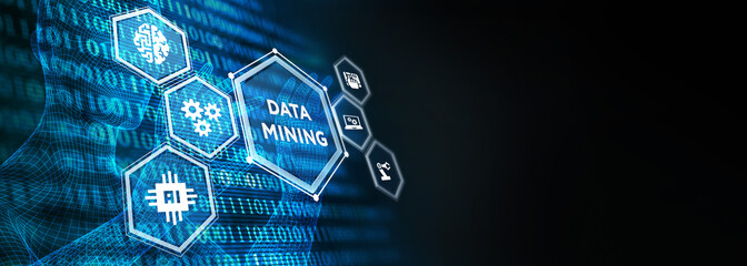 Data mining concept. Business, modern technology, internet and networking concept. 3d illustration