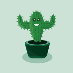a muscular green cactus character