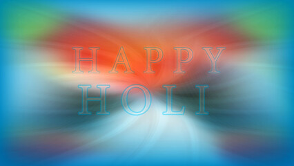 closeup the sky blue color with happy holi on the colorful background.