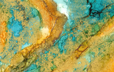 Volumetric abstract grunge background. Dirty cracked 3d rendering colorful surface