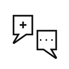 Chat bubble line icon isolated on white background. Black flat thin icon on modern outline style. Linear symbol and editable stroke. Simple and pixel perfect stroke vector illustration.