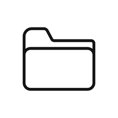 Folder line icon isolated on white background. Black flat thin icon on modern outline style. Linear symbol and editable stroke. Simple and pixel perfect stroke vector illustration.