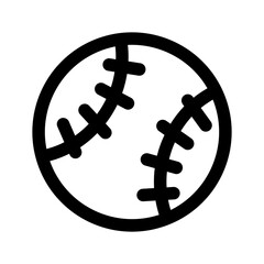 Baseball ball icon line isolated on white background. Black flat thin icon on modern outline style. Linear symbol and editable stroke. Simple and pixel perfect stroke vector illustration.