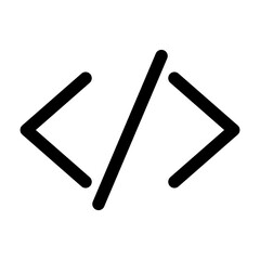 Code slash icon line isolated on white background. Black flat thin icon on modern outline style. Linear symbol and editable stroke. Simple and pixel perfect stroke vector illustration.