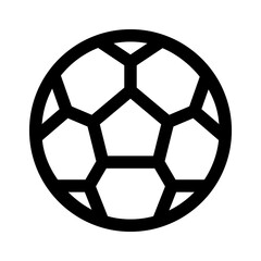 Football ball icon line isolated on white background. Black flat thin icon on modern outline style. Linear symbol and editable stroke. Simple and pixel perfect stroke vector illustration.