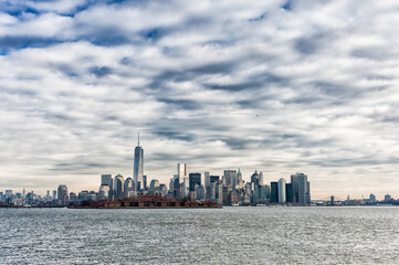 Hudson River and NYC Cityscape, Skyline. Manhattan, USA